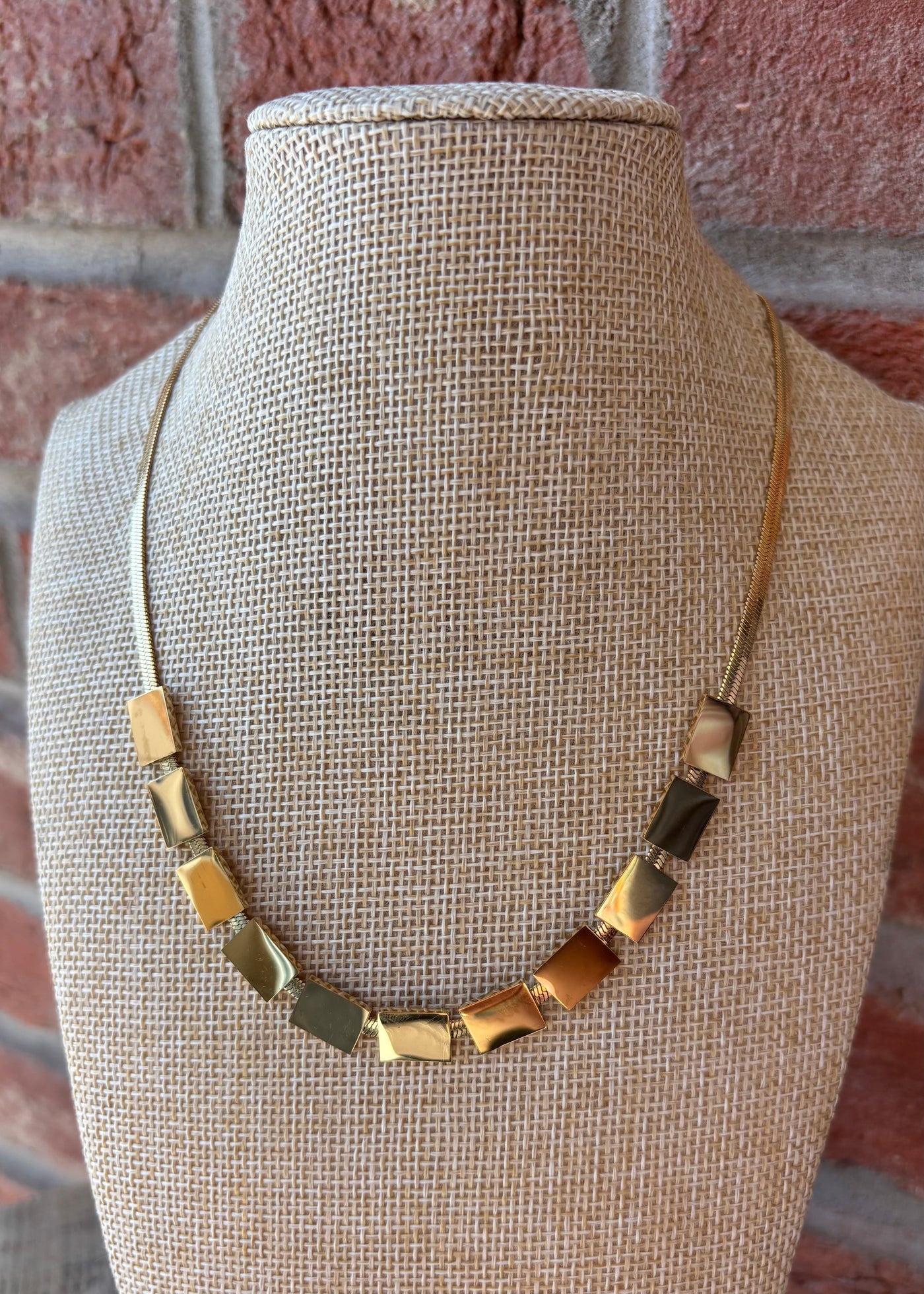 Herringbone Chain Gold Necklace