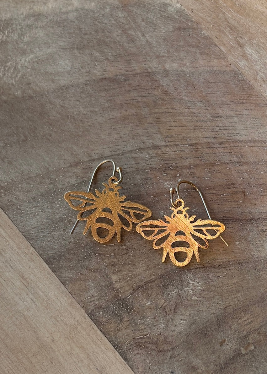 Bee Earrings- Gold – Simply Shiloh Boutique