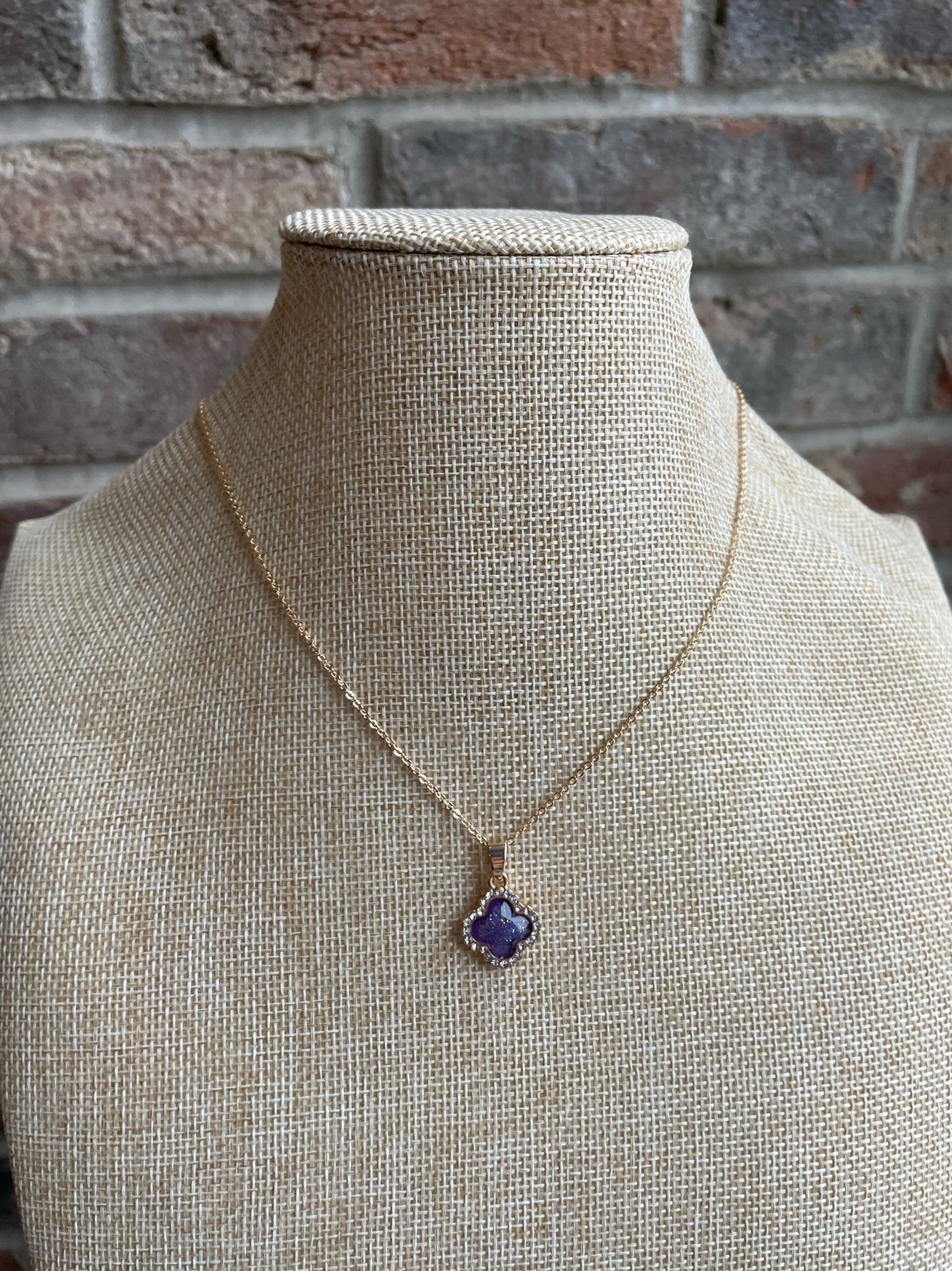 Purple Clover Necklace