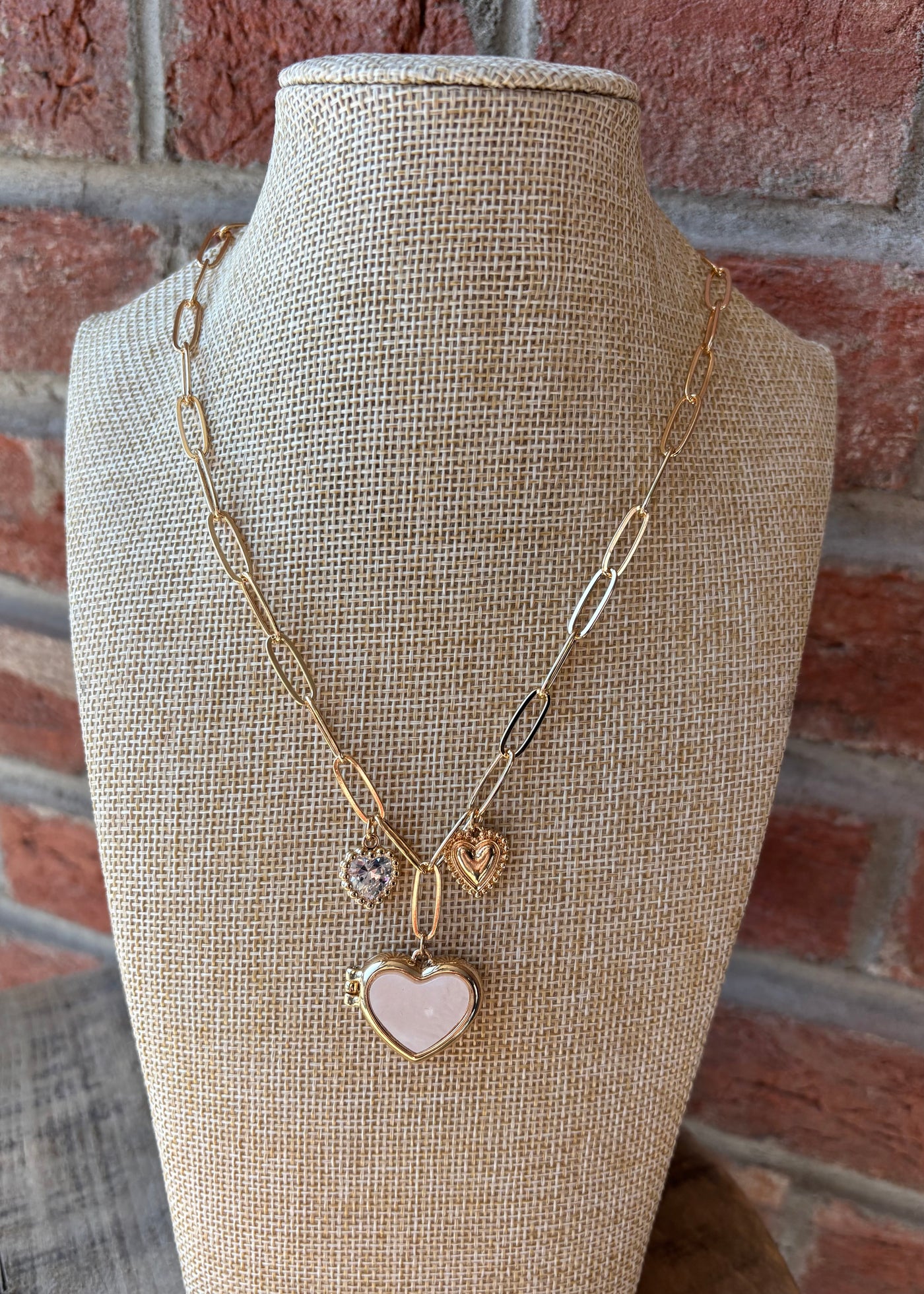 Heart Locket Gold Chain Necklace