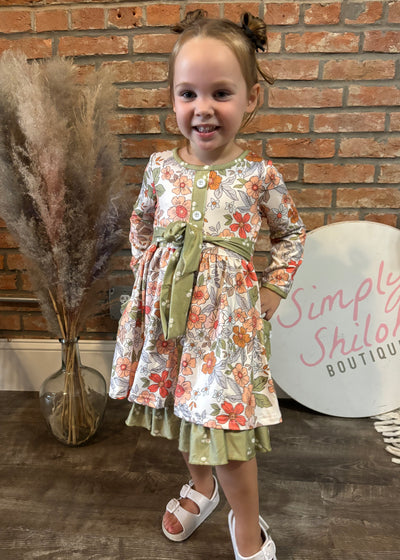 Sage & Rust Dress- KIDS