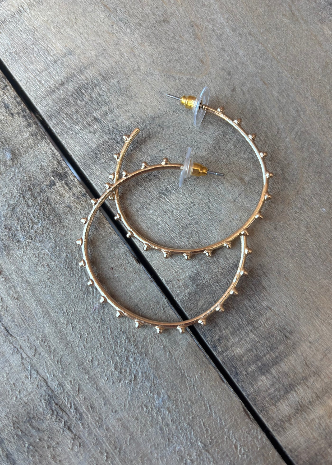 Bubble Brass Hoops- Gold