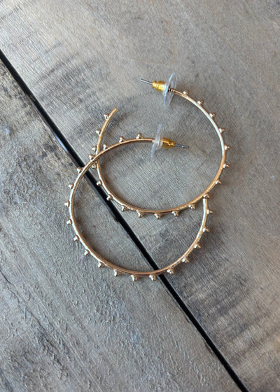 Bubble Brass Hoops- Gold
