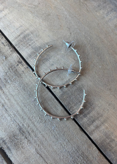 Bubble Brass Hoops- Silver