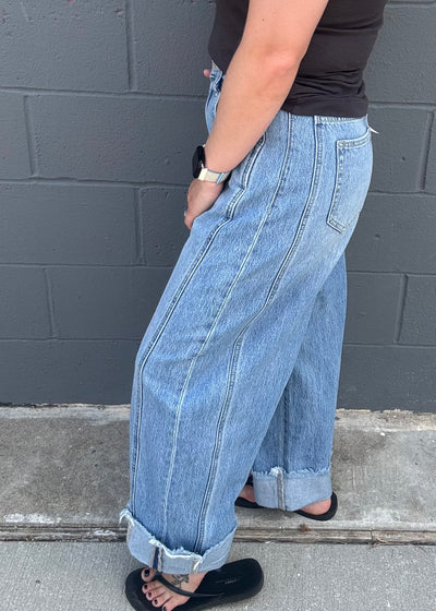 Take it All In Barrel Leg Jeans