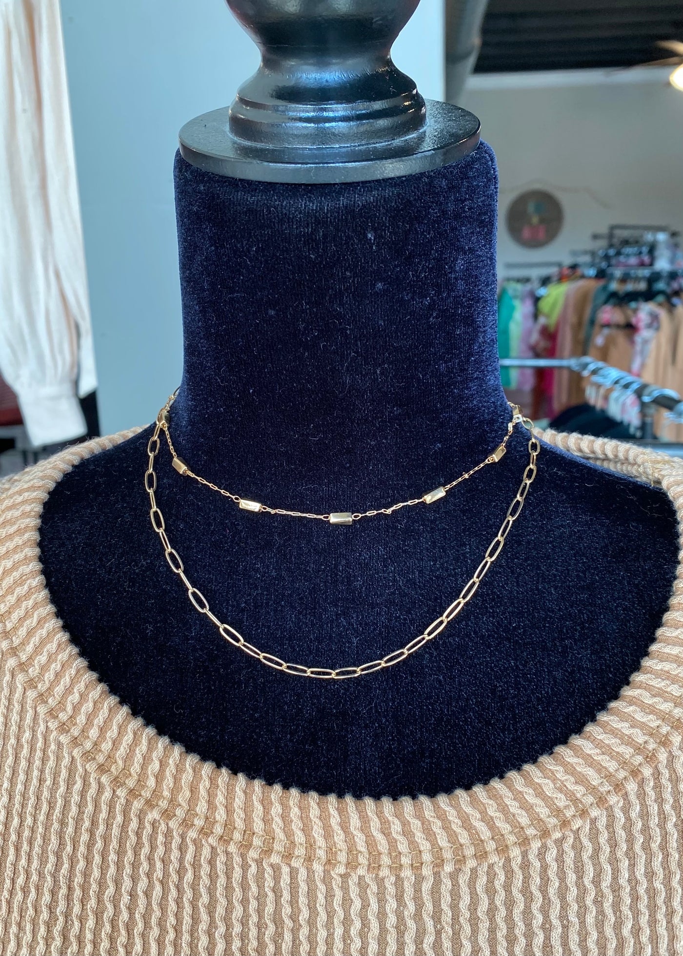 2 Row Gold Chain Necklace