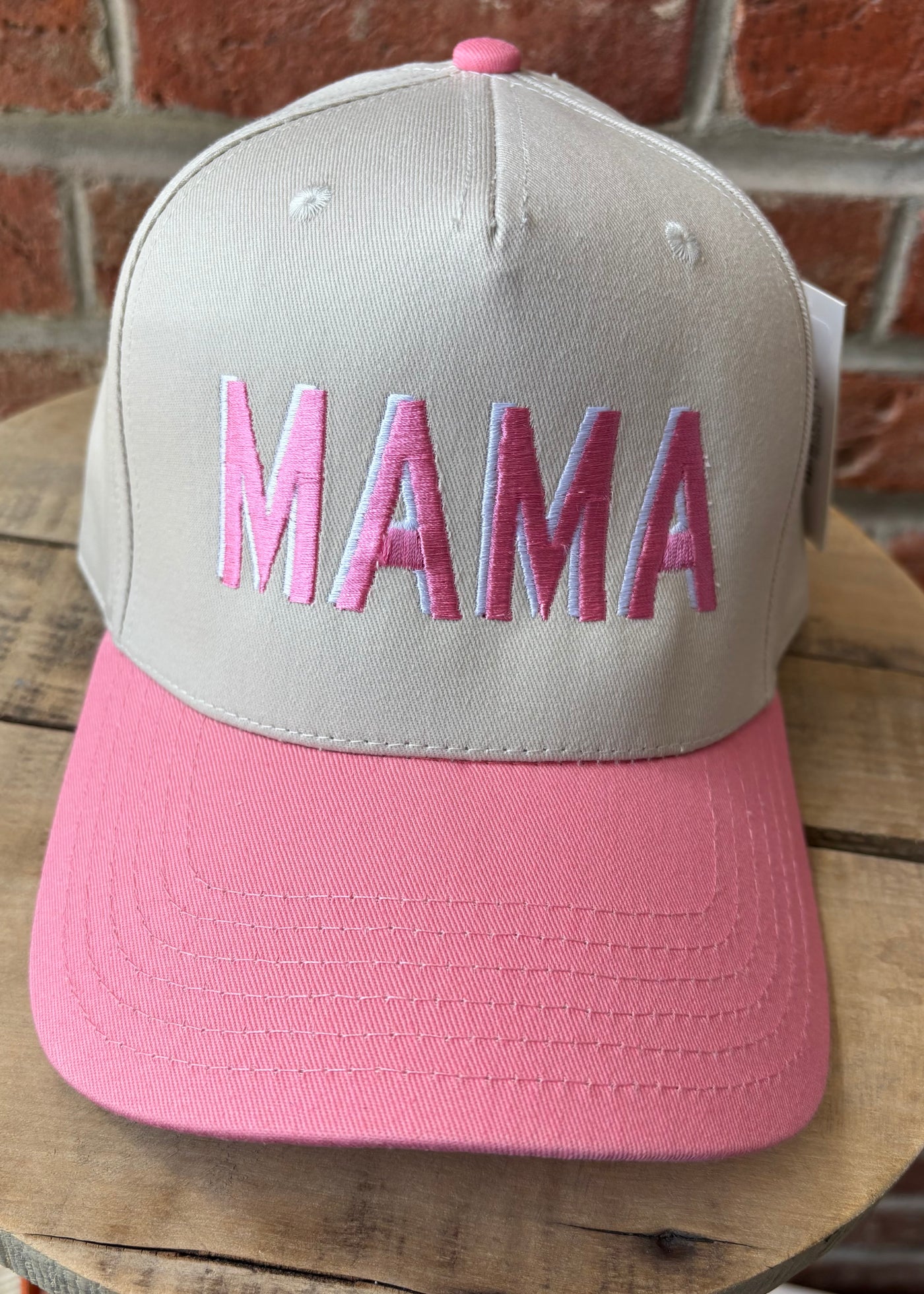 Mama Two Toned Hat- Pink/Tan