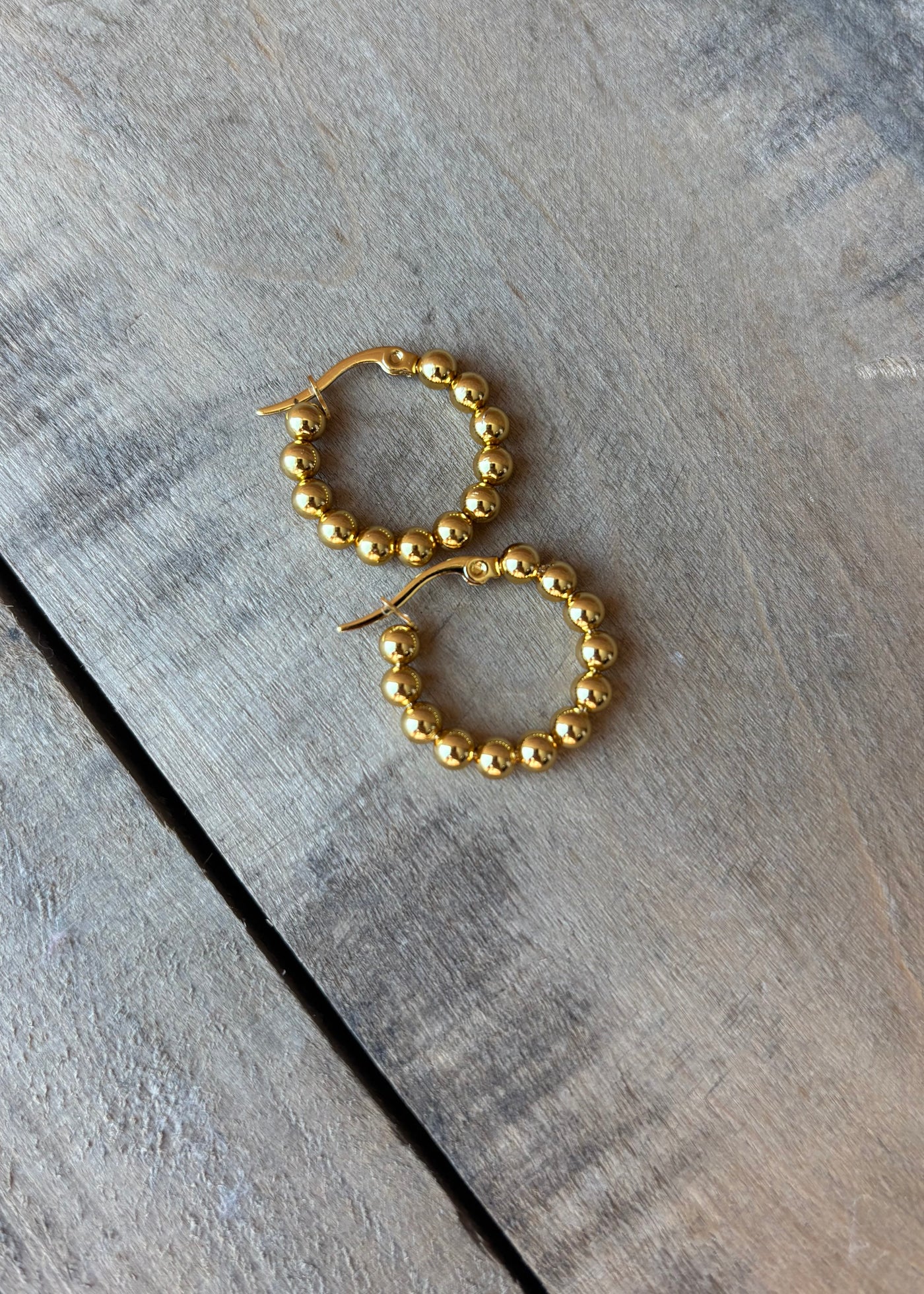 Gold Ball Hoop Earrings