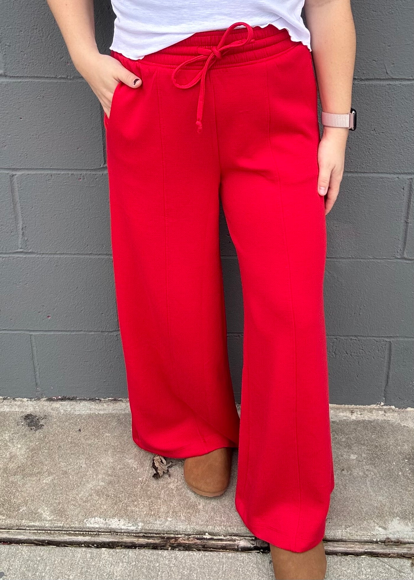 Limitless Wide Leg Sweats- Ruby