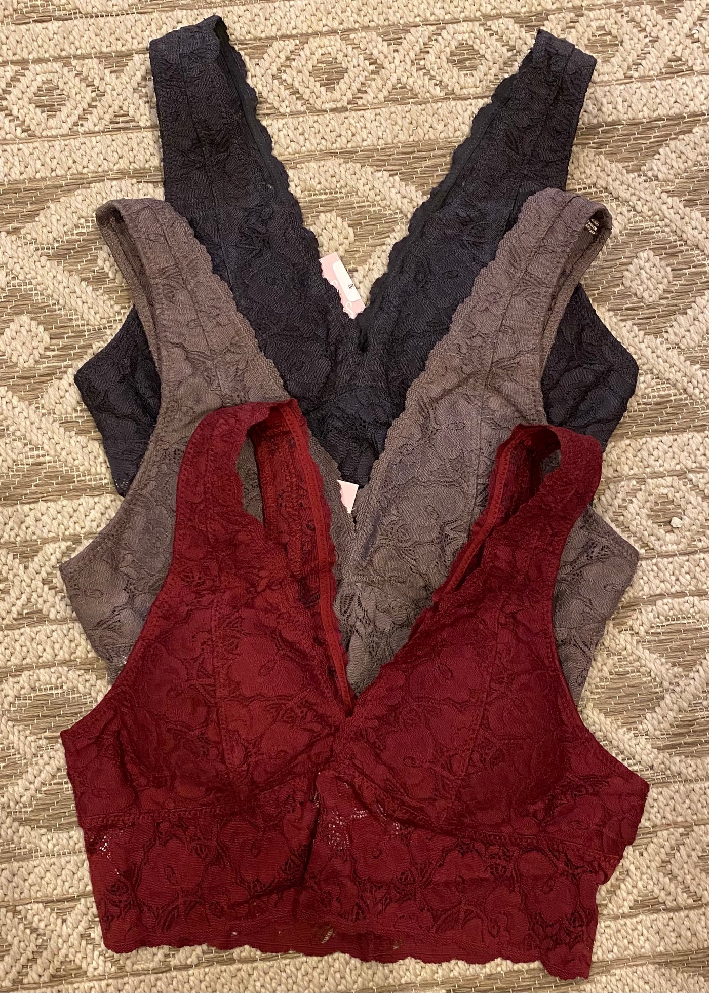 Lace Bralette- Burgundy