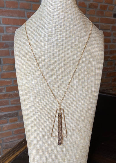 Trapezoid Tassel Necklace Set