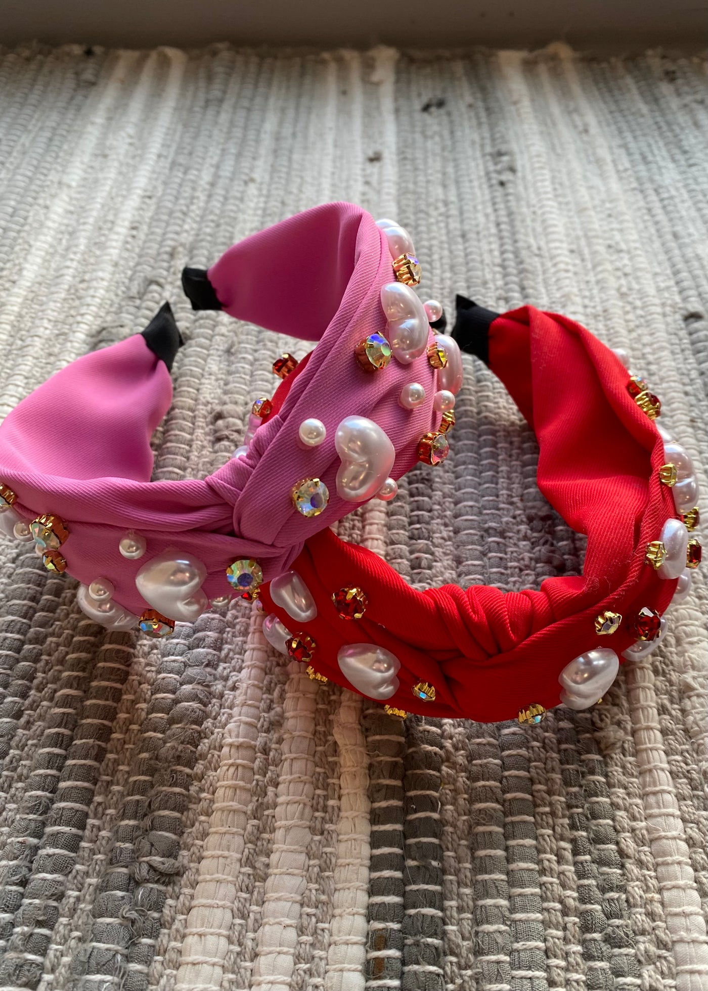 Pink Pearl Heart Headband