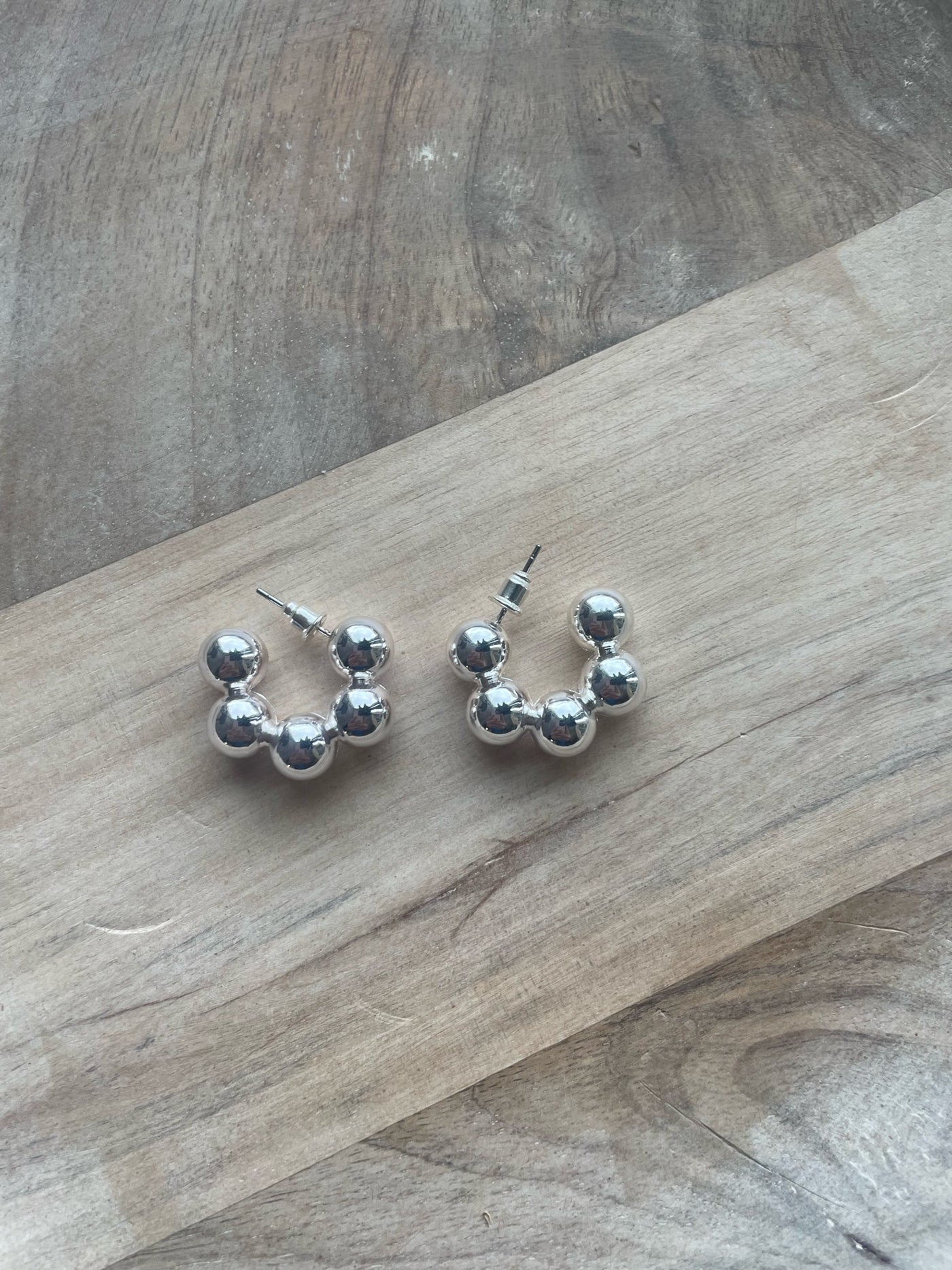 Small Silver Bubble Hoops