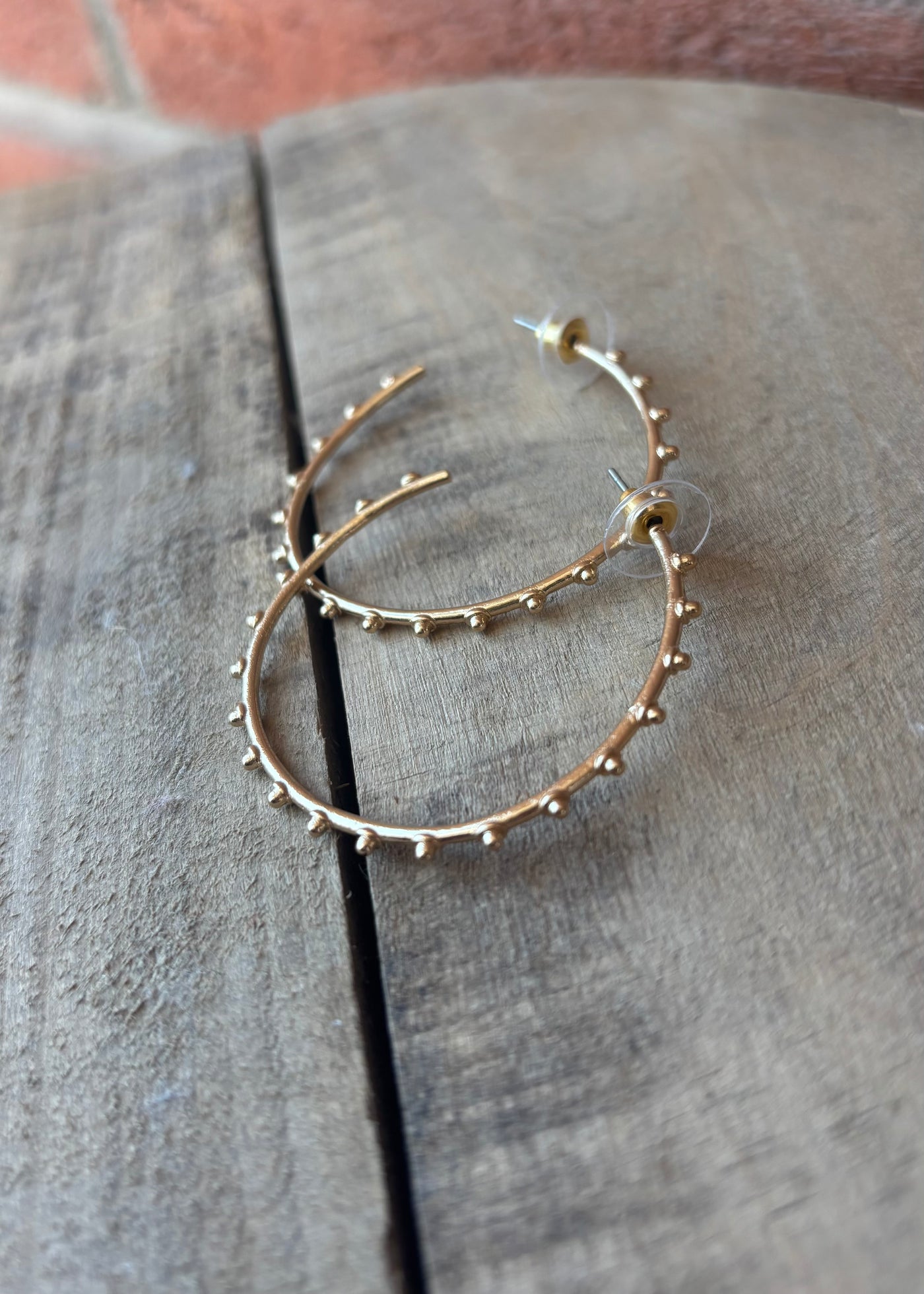 Bubble Brass Hoops- Gold