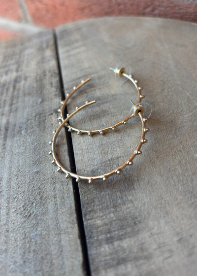 Bubble Brass Hoops- Gold