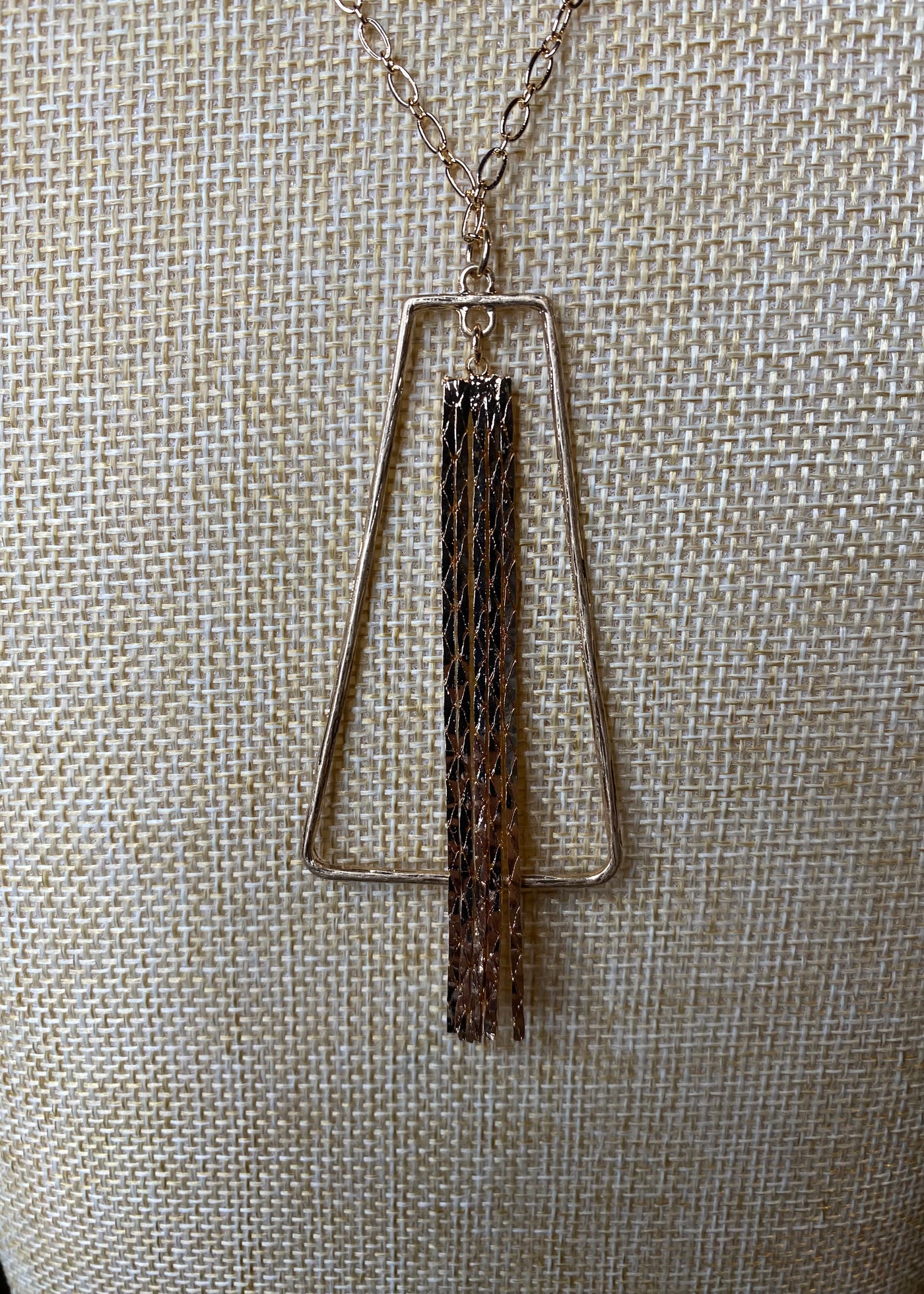 Trapezoid Tassel Necklace Set
