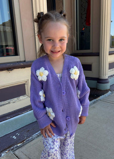 Lilac Floral Cardigan- KIDS