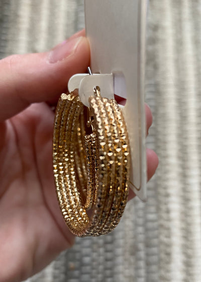 Gold Textured Layered Hoops