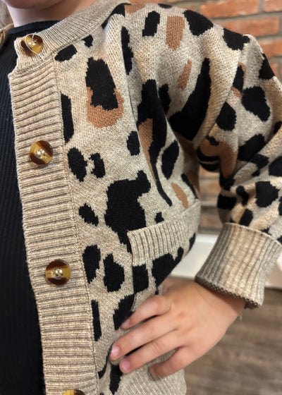 Leopard Print Cardi- KIDS