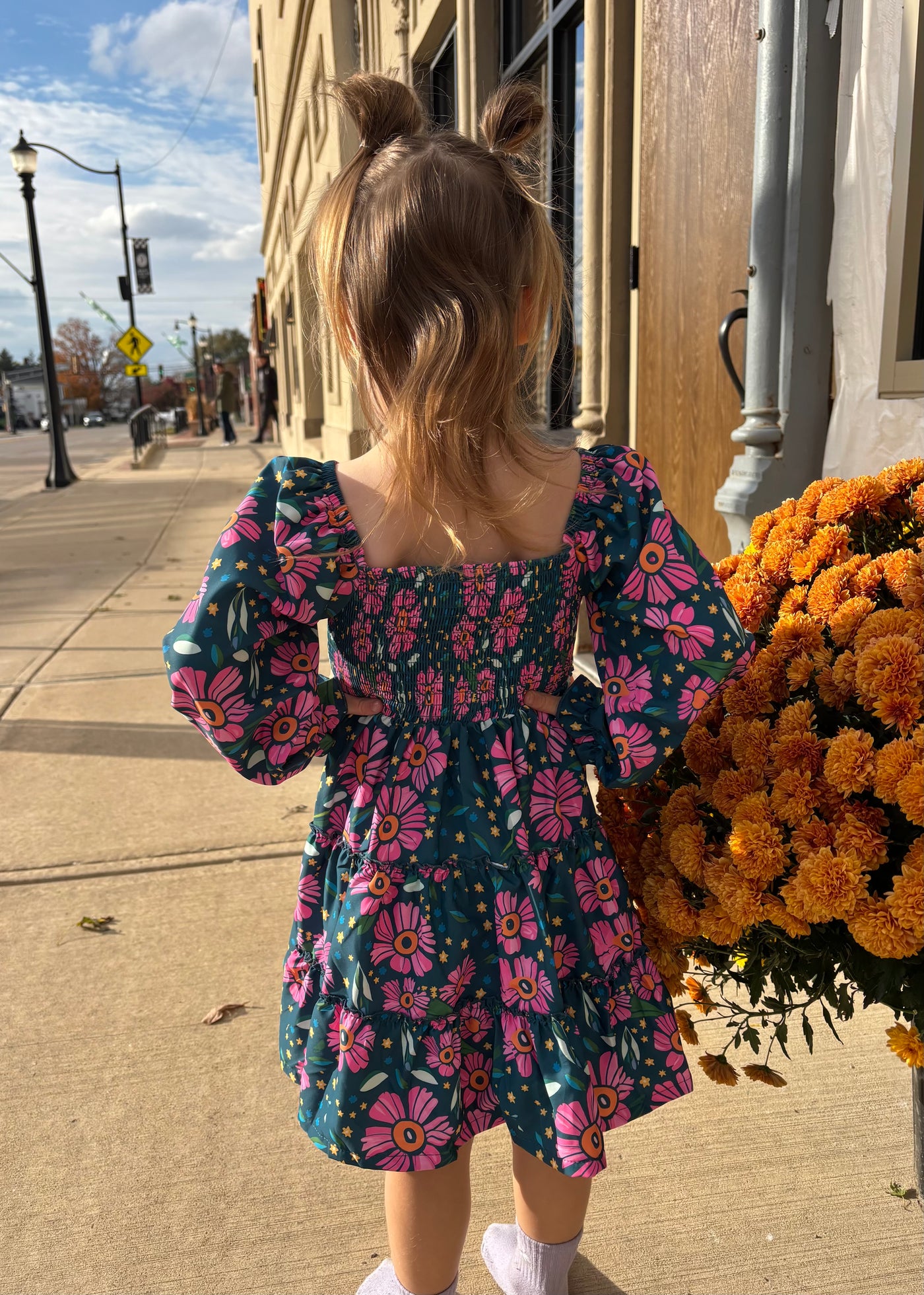 Blue & Pink Floral Dress- KIDS