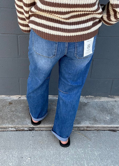 It's My Turn Mid Rise Barrel Jeans