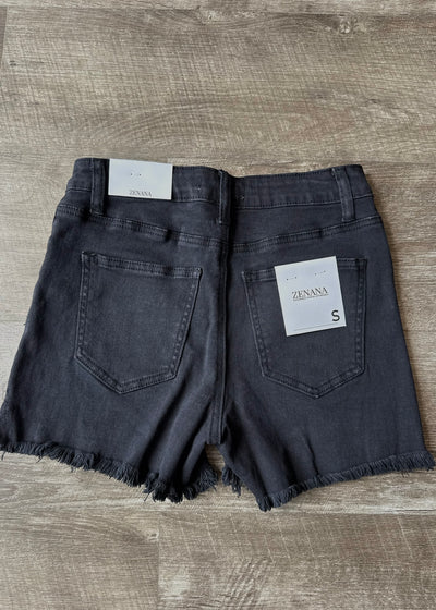 Unique Touch Black Denim Shorts
