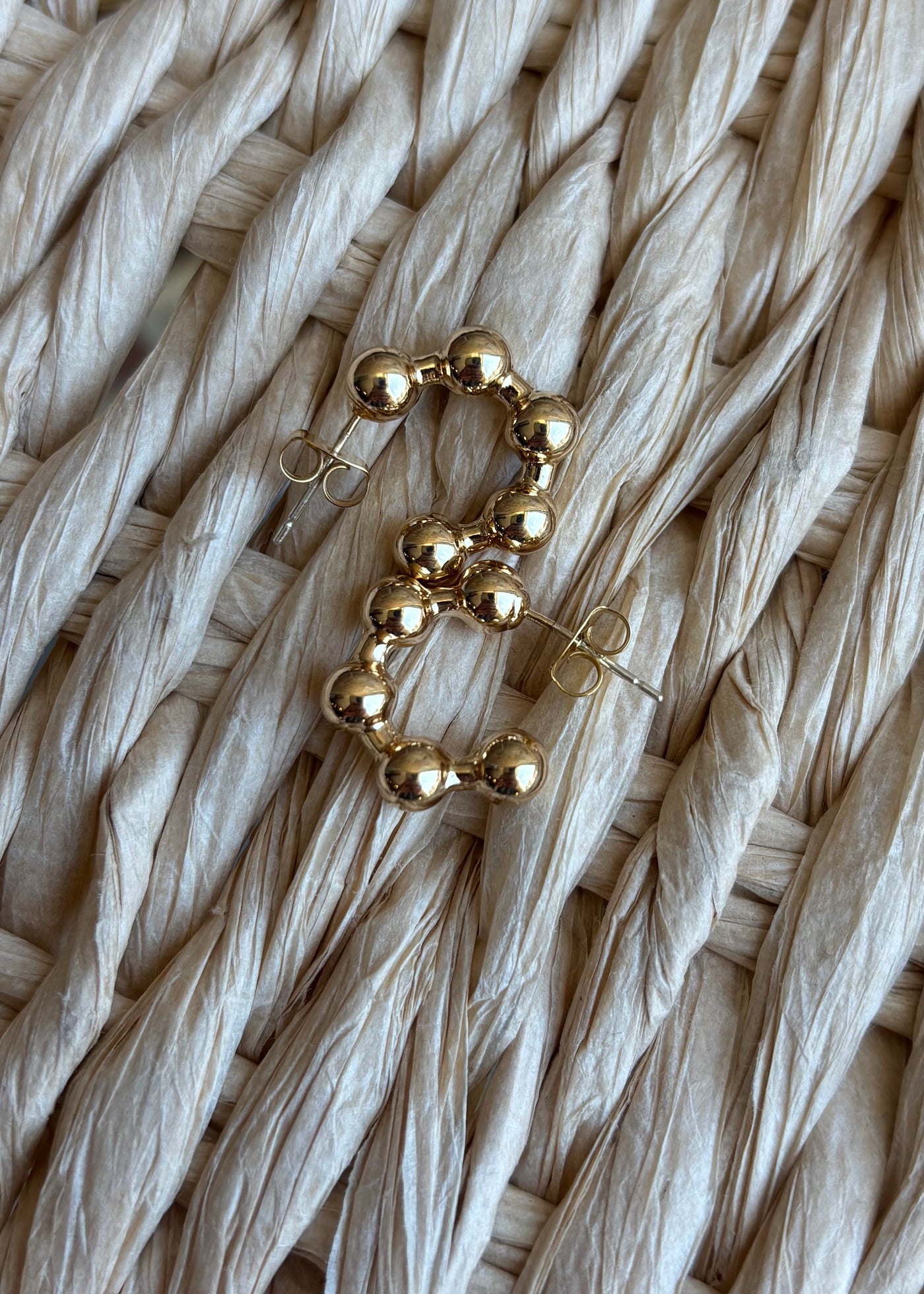 Mini Ball Hoop Earrings- Gold