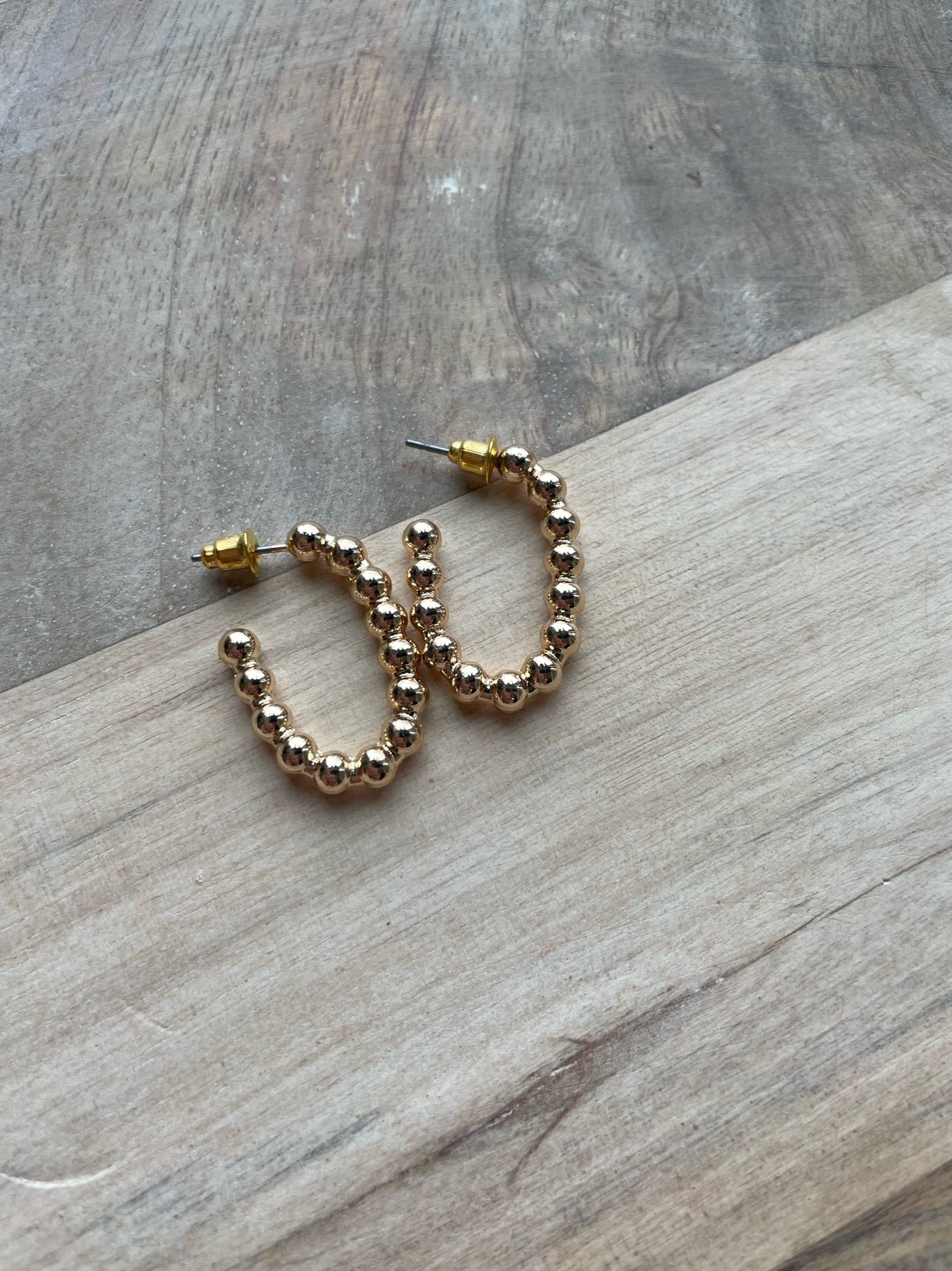 Medium Gold Bubble Oval Earrings