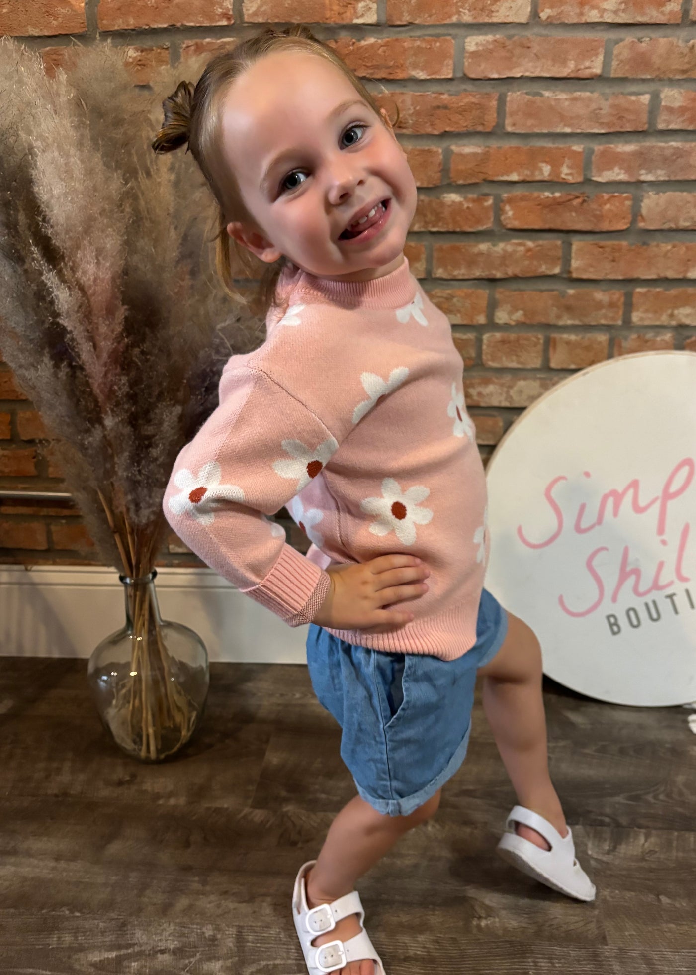Pink Floral Sweater- KIDS