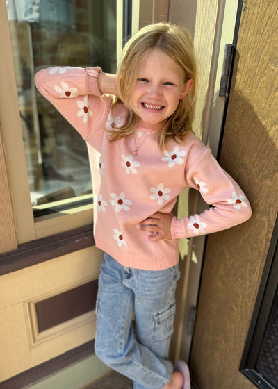 Pink Floral Sweater- KIDS