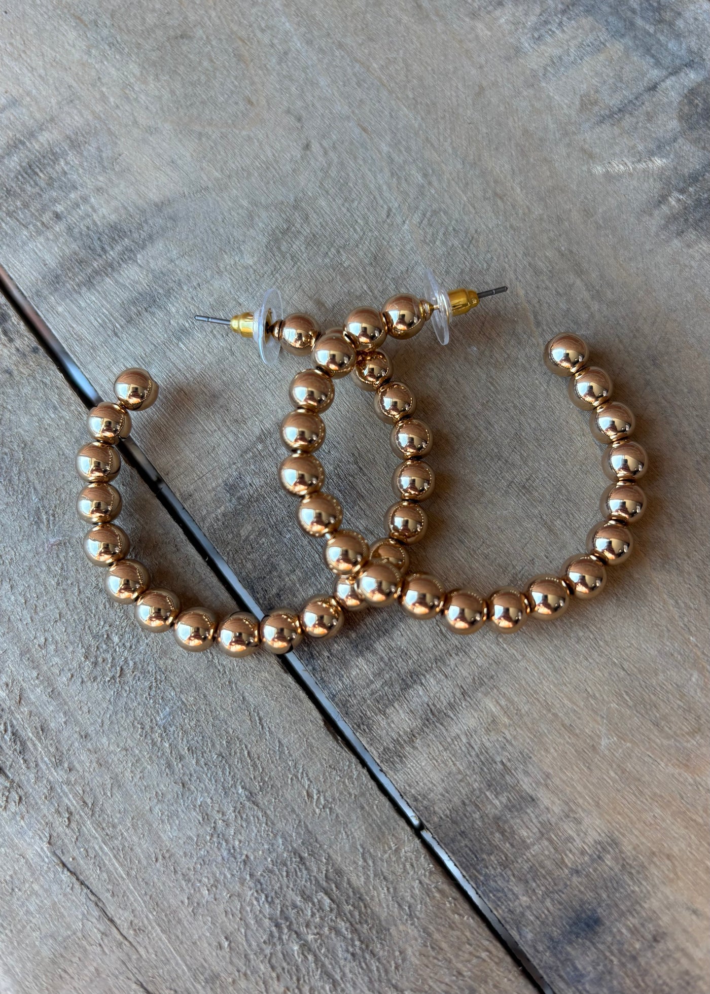 Large Ball Hoops- Gold
