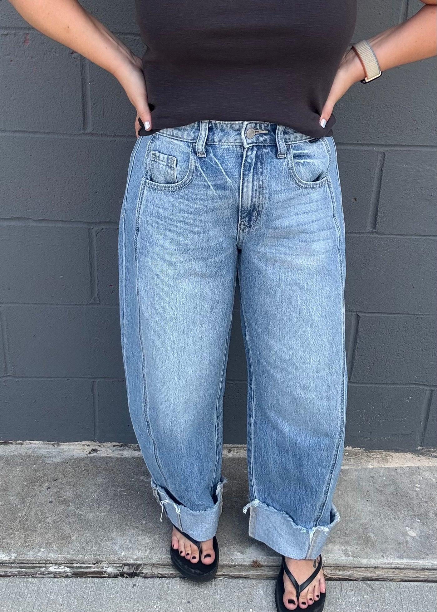 Take it All In Barrel Leg Jeans