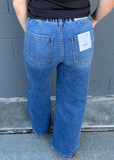 Vervet Medium Wash Wide Leg Denim