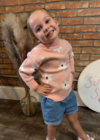 Pink Floral Sweater- KIDS