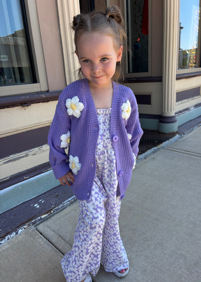 Lilac Floral Cardigan- KIDS