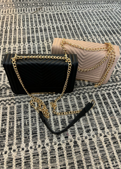 Chevron Grid Crossbody- Ash Mocha