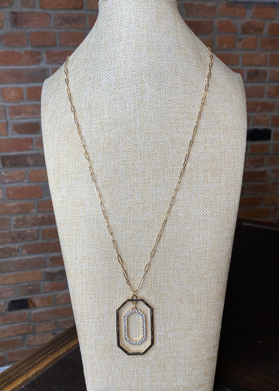 Gold Double Octagon Necklace