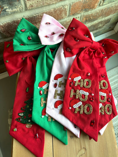 Beaded Christmas Bows