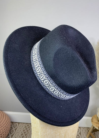 Black Printed Hat