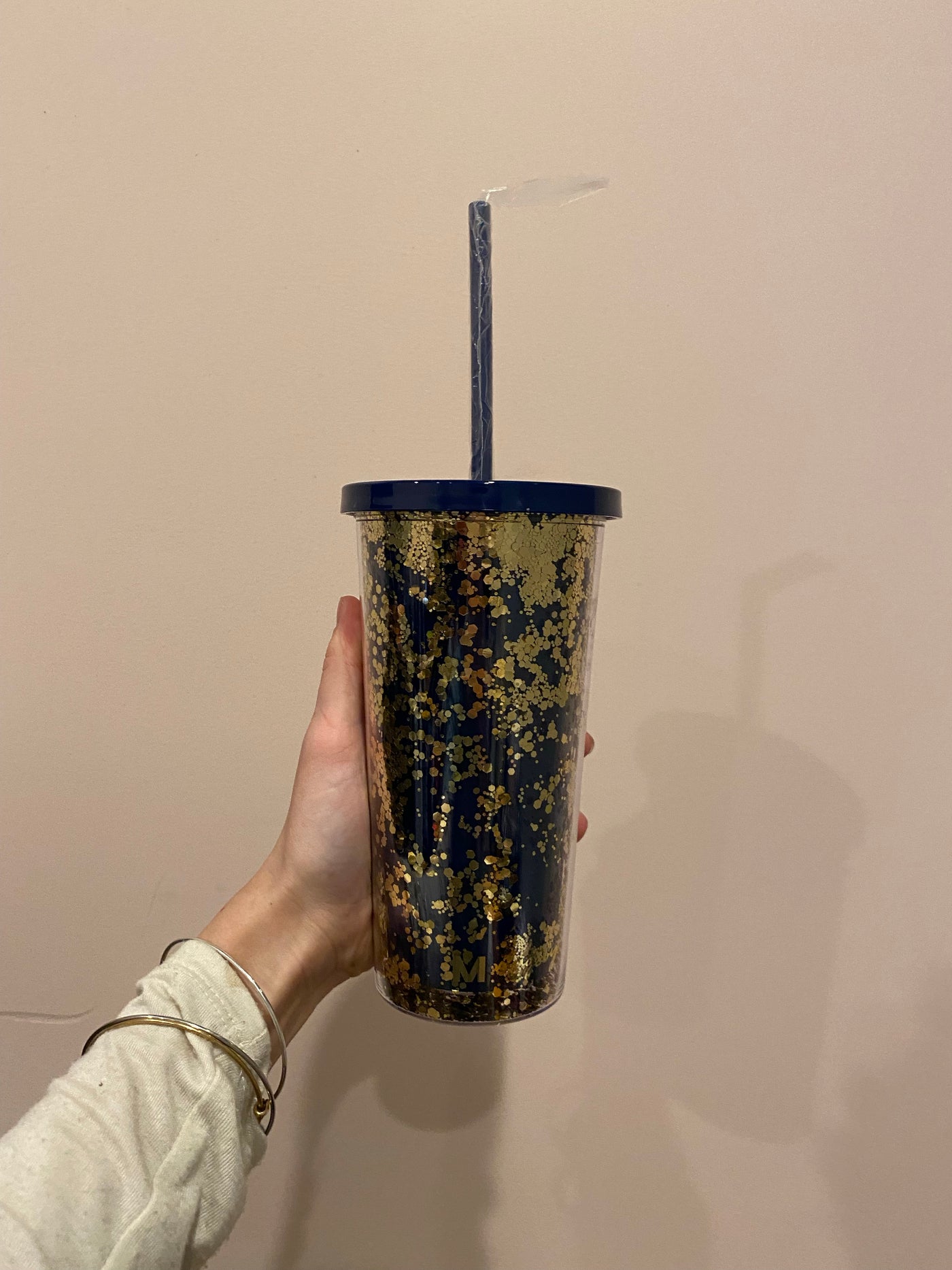 Navy Glitter Tumbler