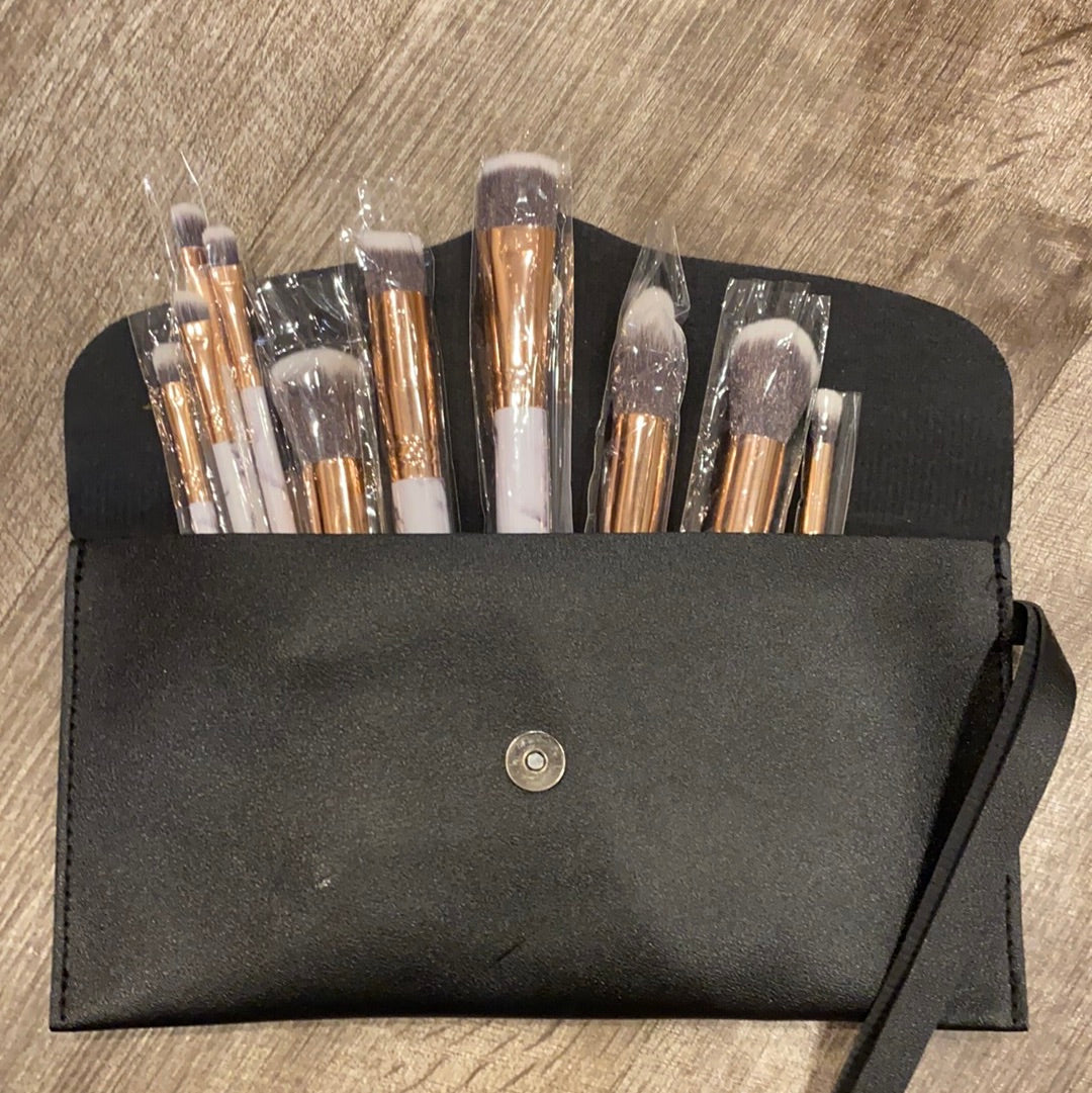 Makeup Brushes + Pouch